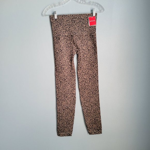 Spanx Look at Me Now Seamless Leggings Mini Leopard Print Size Large - Picture 1 of 5